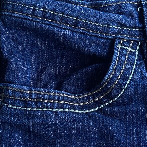 Southpole Juniors Jean Size 5 Dark Wash Low Rise Contrast Stitching Y2K S-Pocket - Picture 5 of 13